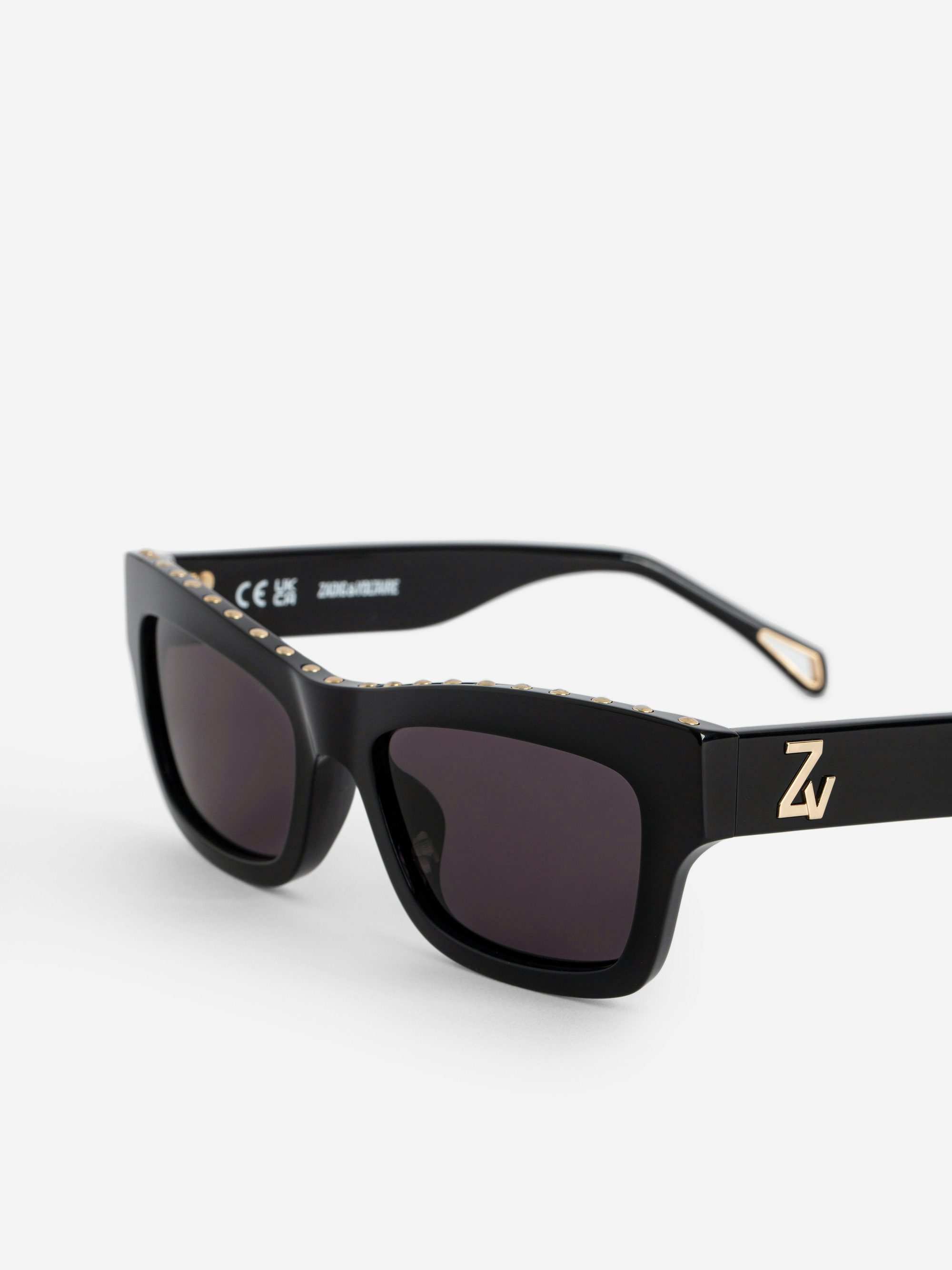 ZV23H1 Sunglasses - Rectangular sunglasses adorned with the ZV logo on the temples and studs on the unisex frame.